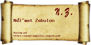 Német Zebulon névjegykártya